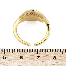  Anillo Ajustable Hojas de Circones | Baño de oro 18k