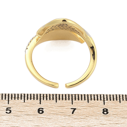Anillo Ajustable Hojas de Circones | Baño de oro 18k