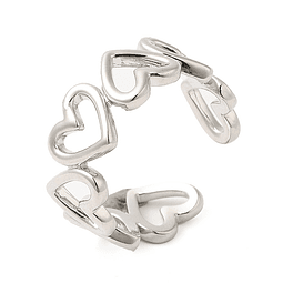 Anillo Corazones | Baño de Plata
