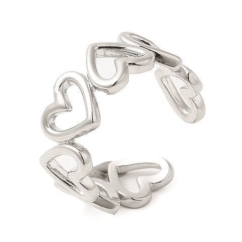 Anillo Corazones | Baño de Plata