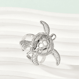  Anillo Ajustable Tortuga | Baño De Plata