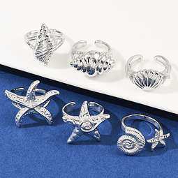 Anillos Ajustales Marinos | Baño de Plata