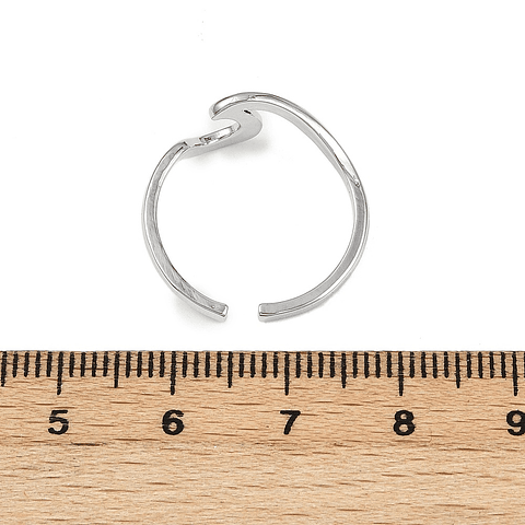 Anillo Ajustable de Ola | Baño de Plata