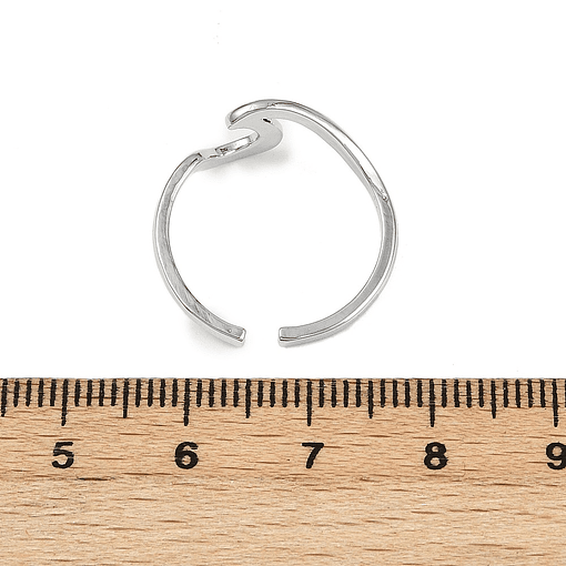 Anillo Ajustable de Ola | Baño de Plata