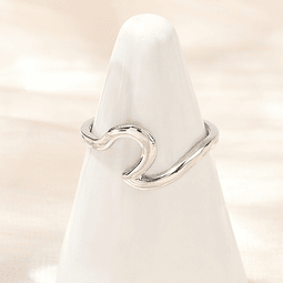  Anillo Ajustable de Ola | Baño de Plata
