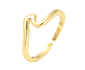 Anillo Ajustable de Ola | Baño de Oro