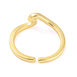  Anillo Ajustable de Ola | Baño de Oro