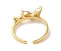 Anillo Ajustable Mariposa Con Circón Rosado | Baño de oro 