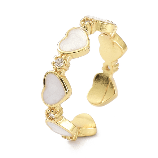 Anillo Ajustable Corazón Esmaltado | Baño de oro 18k