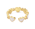 Anillo Ajustable Corazón Esmaltado | Baño de oro 18k