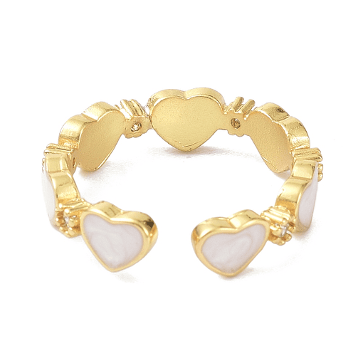Anillo Ajustable Corazón Esmaltado | Baño de oro 18k