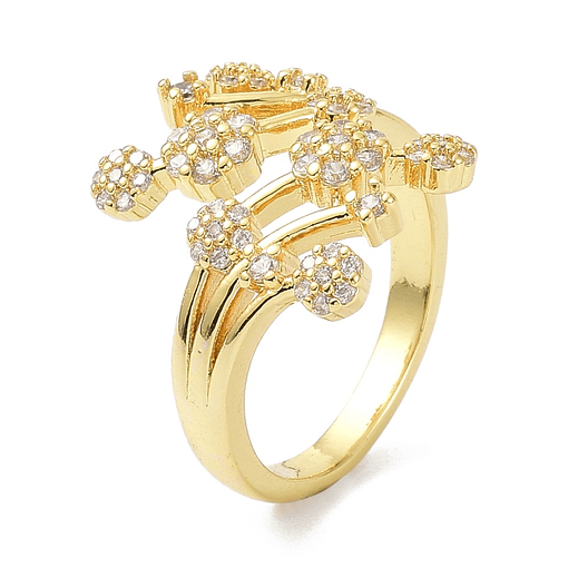Anillo Ajustable con Circones | Baño de oro 18k
