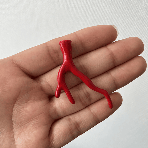 Colgante Coral Esmaltado Con baño de oro 18k