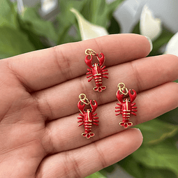 Colgante Langosta Esmaltada Con Baño de oro 18k