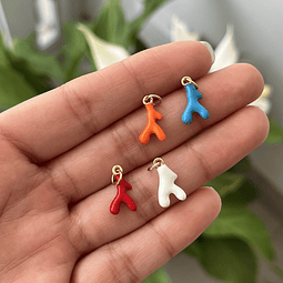 Colgante Coral Pequeño Esmaltado | Baño de oro 18k