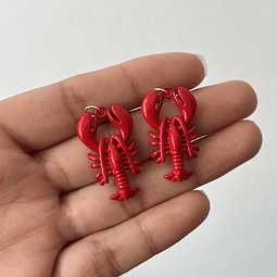 Colgante Langosta Esmaltada Con Baño de oro 18k