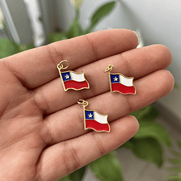 Colgante Bandera de Chile | Baño de oro 18k