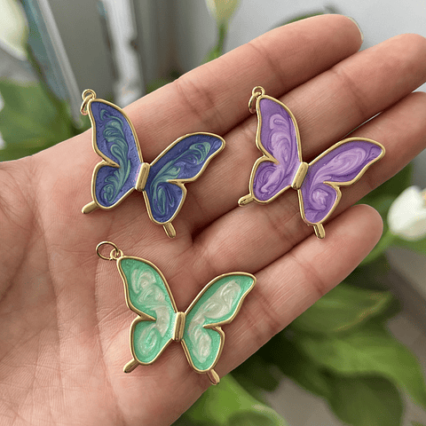 Colgante Mariposa Esmaltada | Baño de oro 18k