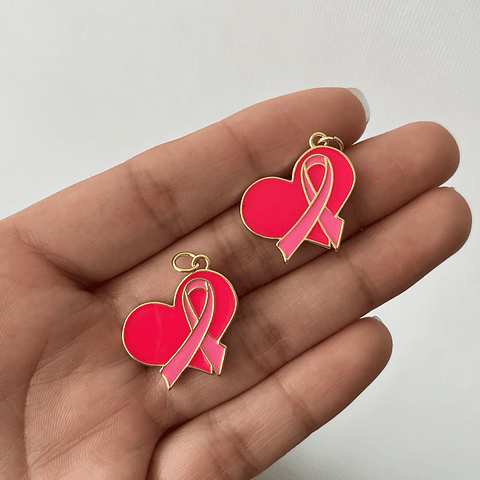 Colgante Lucha Contra el Cáncer Esmaltado | Baño de oro 18k