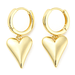 Aro Argolla Con Corazón | Baño de oro 18k