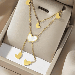 Collar Doble Corazones | Acero Inoxidable