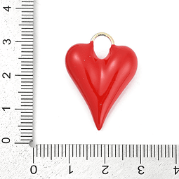  Colgante Corazón Esmaltado Rojo | Baño de oro 18k