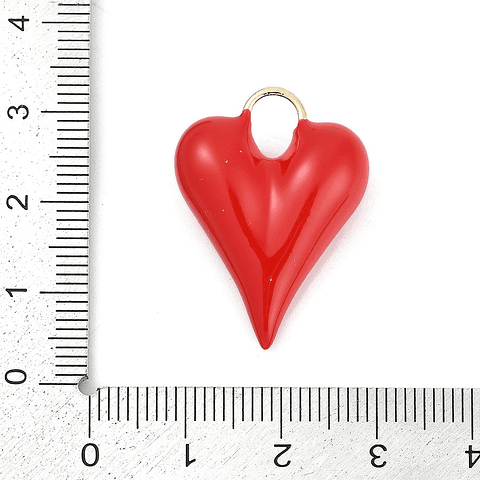 Colgante Corazón Esmaltado Rojo | Baño de oro 18k
