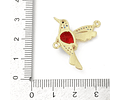 Conector Colibrí Cristal Rojo | Baño de oro 18k 