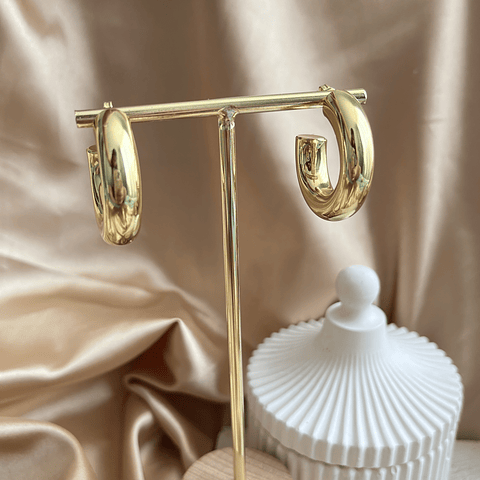 Aro Semi Argolla Gruesa | Baño de oro 18k