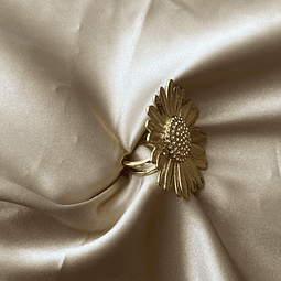  Anillo Ajustable Girasol | Baño de oro 18k