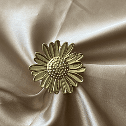  Anillo Ajustable Girasol | Baño de oro 18k