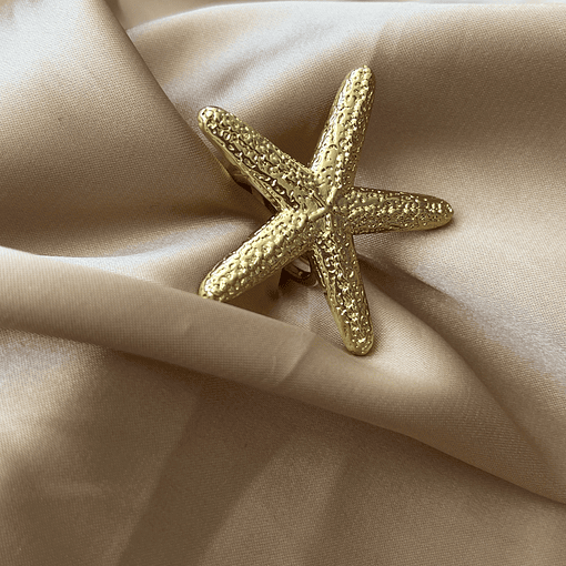 Anillo Ajustable Estrella de Mar | Baño de oro 18k