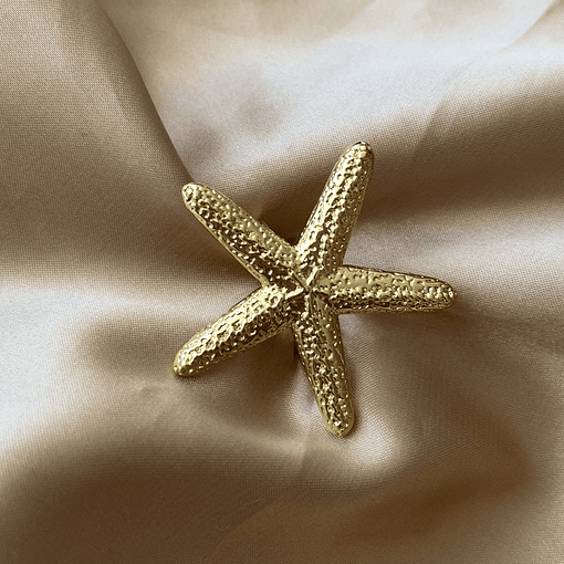 Anillo Ajustable Estrella de Mar | Baño de oro 18k