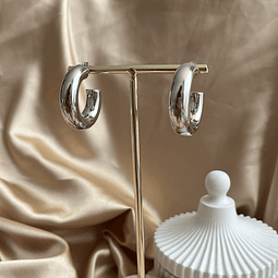Aro Semi Argolla Gruesa | Baño de Plata