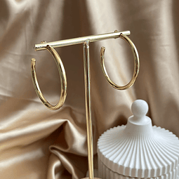 Aro Semi Argolla Grande | Baño de oro 18k