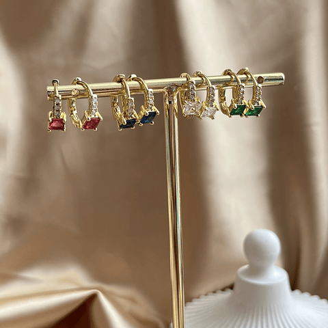 Aro Argolla Con Circones | Baño de oro 18k