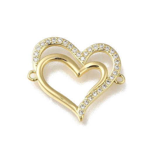 Conector Corazón Doble | Baño de oro 18k