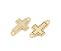 Conector Cruz Con Circones | Baño de oro 18k