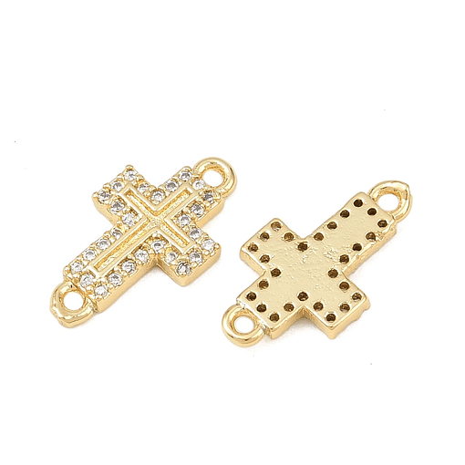 Conector Cruz Con Circones | Baño de oro 18k