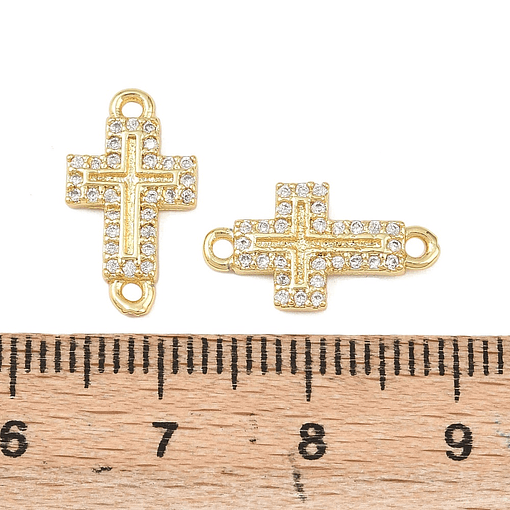 Conector Cruz Con Circones | Baño de oro 18k