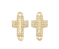 Conector Cruz Con Circones | Baño de oro 18k