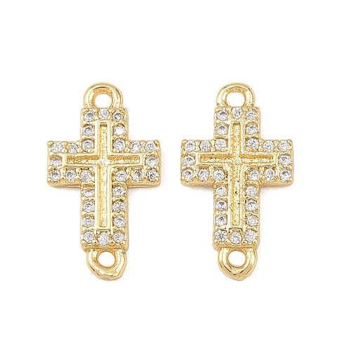 Conector Cruz Con Circones | Baño de oro 18k