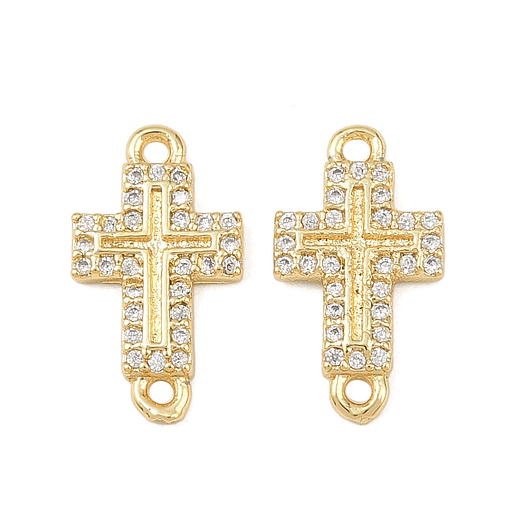 Conector Cruz Con Circones | Baño de oro 18k