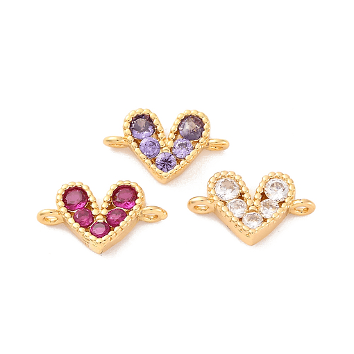 Conector Cristal Corazón | Baño de oro 18k