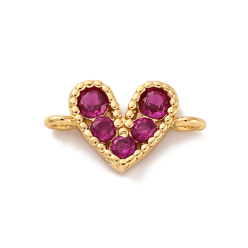 Conector Cristal Corazón | Baño de oro 18k