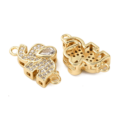 Conector Elefante Con Circones | Baño de oro 18k