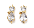 Conector Gato Cristales | Baño de oro 18k