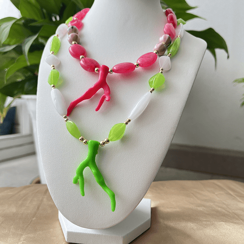 Collares de Corales | Acrílico con baño de oro 18k
