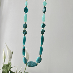  Collar Acrílico Tonos Turquesa 