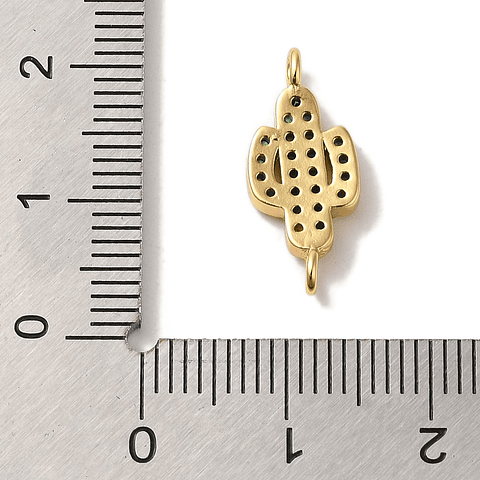 Conector Cactus Con Circones | Baño de oro 18k